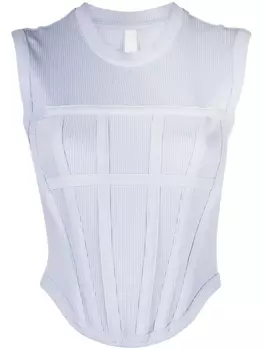 Dion Lee топ-корсет в рубчик, синий