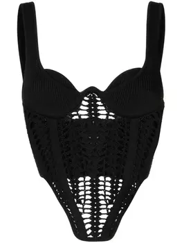 Dion Lee топ-корсет в технике кроше, черный