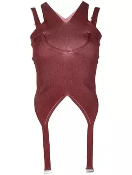 Dion Lee топ Lock с разрезом, красный