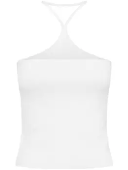 Dion Lee топ Reverse с вырезом халтер, белый