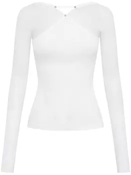 Dion Lee топ с вырезом-лодочкой и вставками, белый