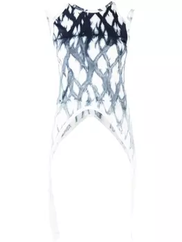 Dion Lee топ Shibori с принтом тай-дай, синий