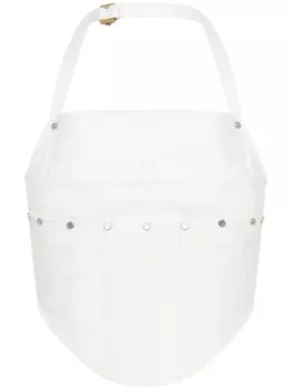 Dion Lee твиловый корсет Wrench с вырезом халтер, белый