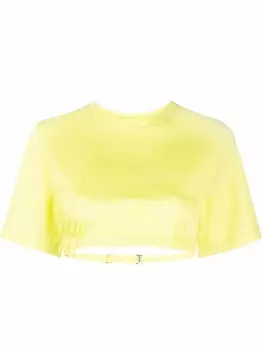 Dion Lee укороченная футболка, желтый