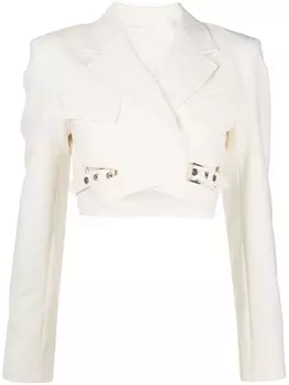 Dion Lee укороченный блейзер Interlock, белый