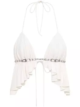 Dion Lee укороченный топ с драпировкой, белый