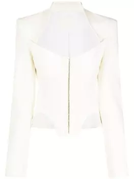 Dion Lee жакет-бюстье на молнии, белый