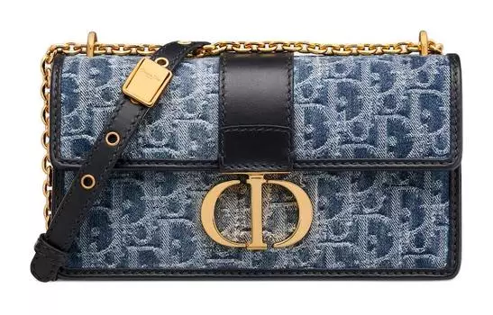 DIOR 30 Montaigne East West Toile Jacquard Denim Сумка через плечо, женская, синяя