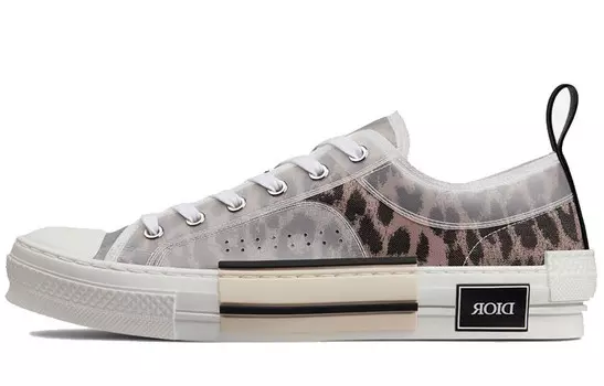 Dior B23 Низкий Топ Коричневый Леопард