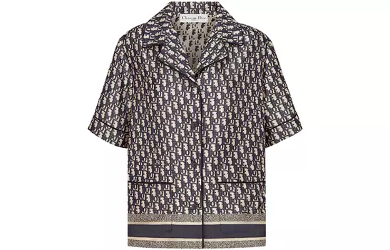 DIOR Ежеквартальные новинки: женская рубашка темно-синего цвета