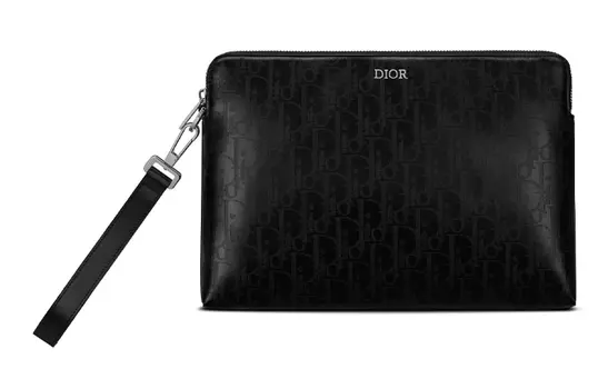 DIOR Кожаный клатч обычный мужской черный