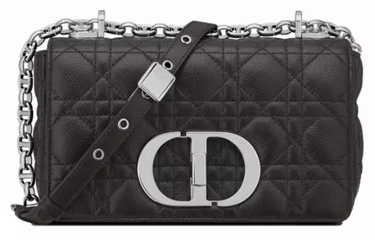DIOR Мягкая телячья кожа с узором «каннаж» и кожаной сумкой через плечо, женская, черная