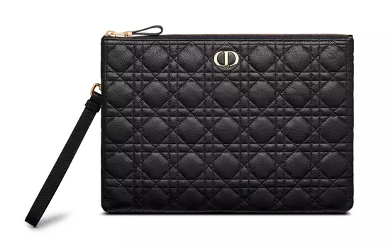 DIOR Мягкий клатч из коровьей кожи, большого размера, женский, черный