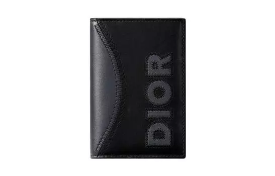 DIOR Мужская визитница из телячьей кожи, черная
