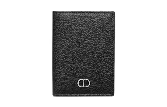 DIOR Мужской черный картхолдер из зернистой телячьей кожи