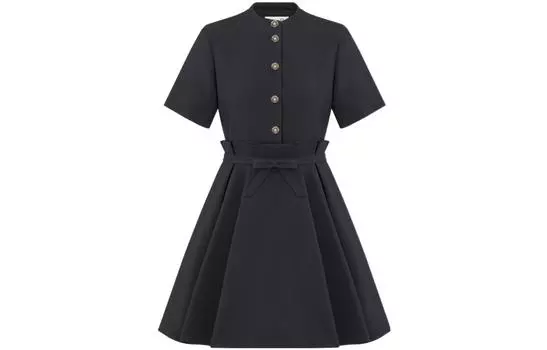 DIOR Платье с короткими рукавами, женское, черное