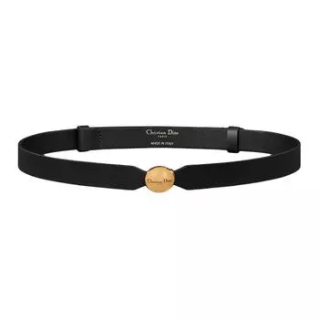 DIOR Ремень женский из телячьей кожи с логотипом D-Ppite, черный, ширина: 2 см
