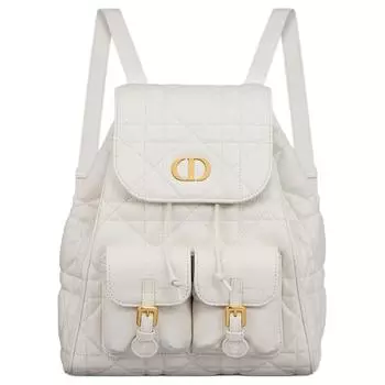 DIOR Рюкзак Caro из овчины, средний размер, женский, белый