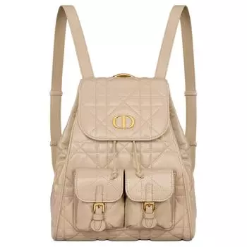 DIOR Рюкзак Caro из овчины, женский, среднего размера, бежевый