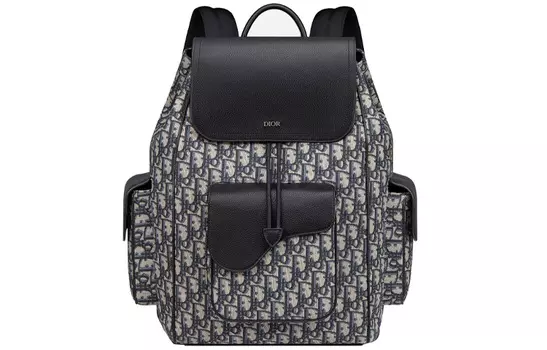 DIOR Рюкзак из ткани-седла и коровьей кожи, мужской, бежевый/черный