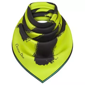 DIOR Шелковые вязаный шарф женский желтые