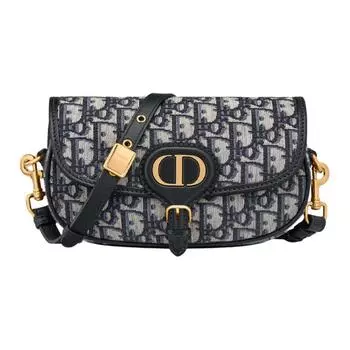 DIOR Сумка Bobby Fabric через плечо, женская, синяя