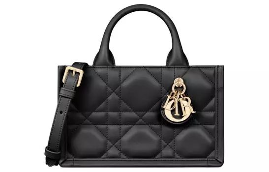 DIOR Сумка BookTote из коровьей кожи, сумка через плечо, мини-сумка женская, черная