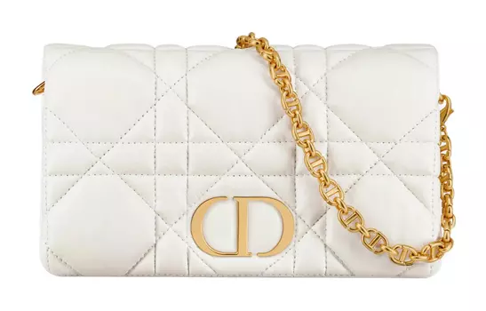 DIOR Сумка через плечо Caro Series из коровьей кожи, женская, молочно-белая