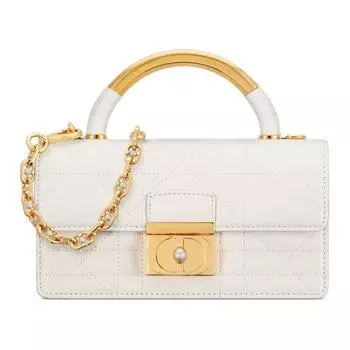 DIOR Сумка через плечо из коровьей кожи, женская, молочно-белая, мини-сумка