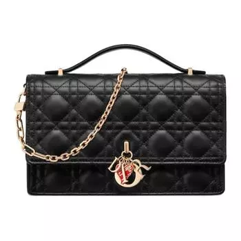 DIOR Сумка через плечо из овчины, женская, черная