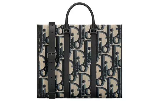 DIOR Сумка через плечо с косым принтом, мужская, бежево-черная