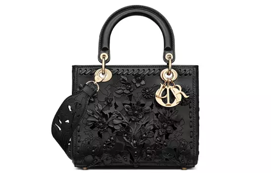 DIOR Сумка DaiFeng из коровьей кожи на одно плечо, среднего размера, женская, черная