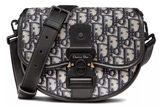 DIOR Сумка-мессенджер GallopOBLIQUE из жаккардовой ткани в стиле пэчворк из коровьей кожи, через плечо, мужская, бежево-черная