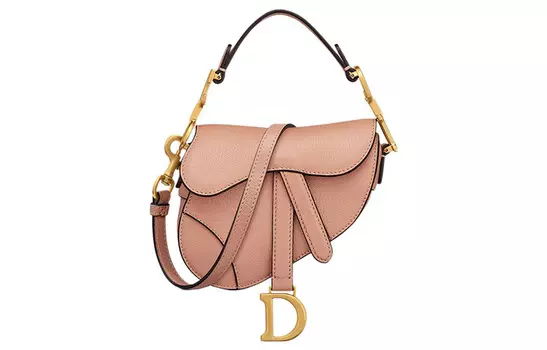 DIOR Сумка-седло из овчины, сумка через плечо, сумка-мессенджер, мини-сумка женская, розово-розовая