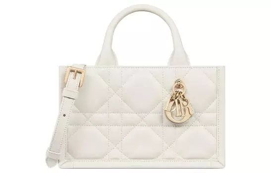 DIOR Сумка-шоппер BookTote из коровьей кожи, сумка-шоппер, сумка через плечо, женская, мини-сумка, молочно-белая