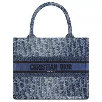 DIOR Сумка-шоппер BookTote с вышивкой, сумка-шоппер, женская сумка-труба, градиентный синий
