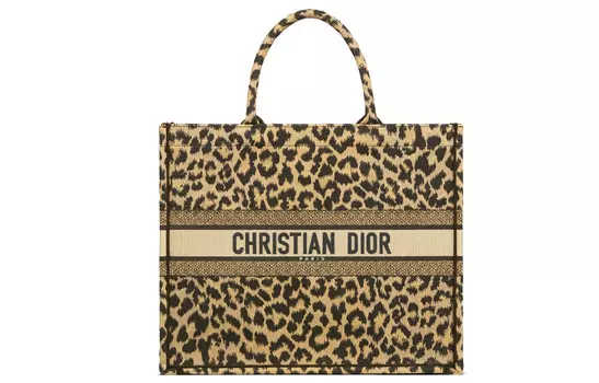 DIOR Сумка-шоппер из холста, обычная женская, бежевого цвета