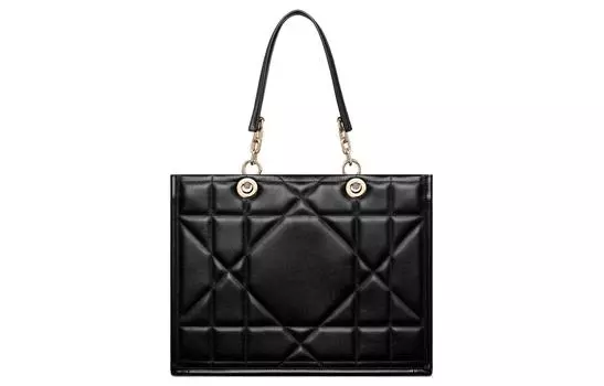 DIOR Сумка-шоппер из коровьей кожи, сумка-шоппер, сумка через плечо, женская сумка среднего размера, черная