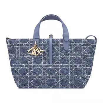 DIOR Сумка Toujours Cotton Native, сумка-шоппер, сумка через плечо, женская сумка среднего размера, синяя