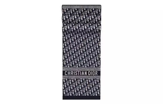 DIOR Вязаный шарф женский темно-синие