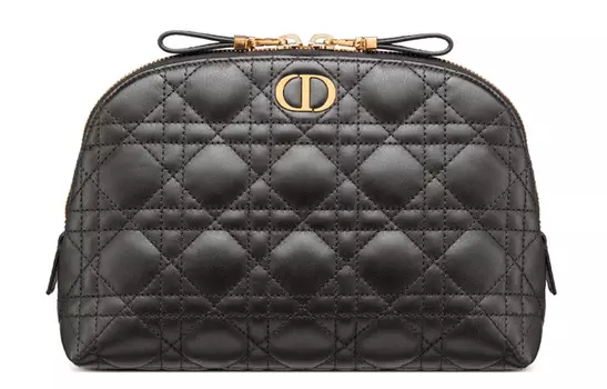 DIOR Женская косметичка из овчины серии Caro, черная