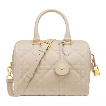 DIOR Женская сумка через плечо из телячьей кожи с узором Macrocannage, серо-белая