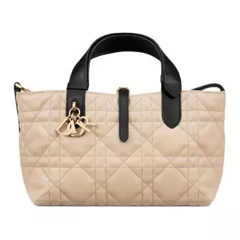 DIOR Женская сумка-труба Toujours из телячьей кожи Native бежевого цвета