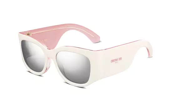DIOR Женские солнцезащитные очки неправильной формы из ацетата, белые/розовые