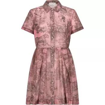 DIOR Женское платье с короткими рукавами, розовое