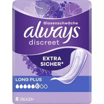Discreet Incontinence Long Plus Always, 8 шт.
