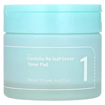 Диски тонизирующие Numbuzin No.1 Centella Re-Leaf Green, 70 подушечек