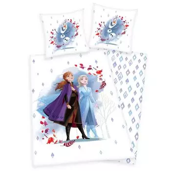 Disney Frozen - постельное белье 135х200 80х80 см - хлопок Ренфорс белый Arle-Living