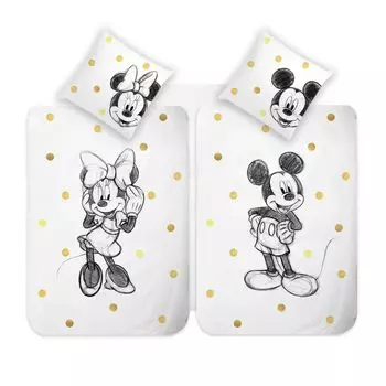Disney Home Детский комплект постельного белья «Микки Маус и Минни Маус-партнер» 100% хлопок 2*135х200 см наволочки 2*80х80 см Zorluteks Tekstil Ticaret ve Sanayi A.S