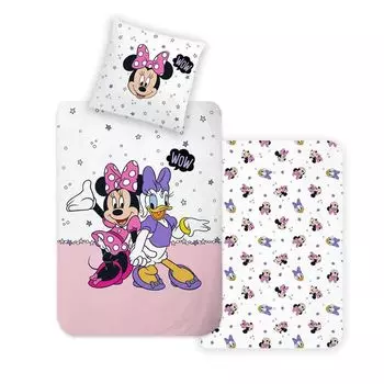 Disney Home Minnie Mouse детский двусторонний комплект постельного белья 100% хлопок 140х200 см наволочки 65х65 см Zorluteks Tekstil Ticaret ve Sanayi A.S